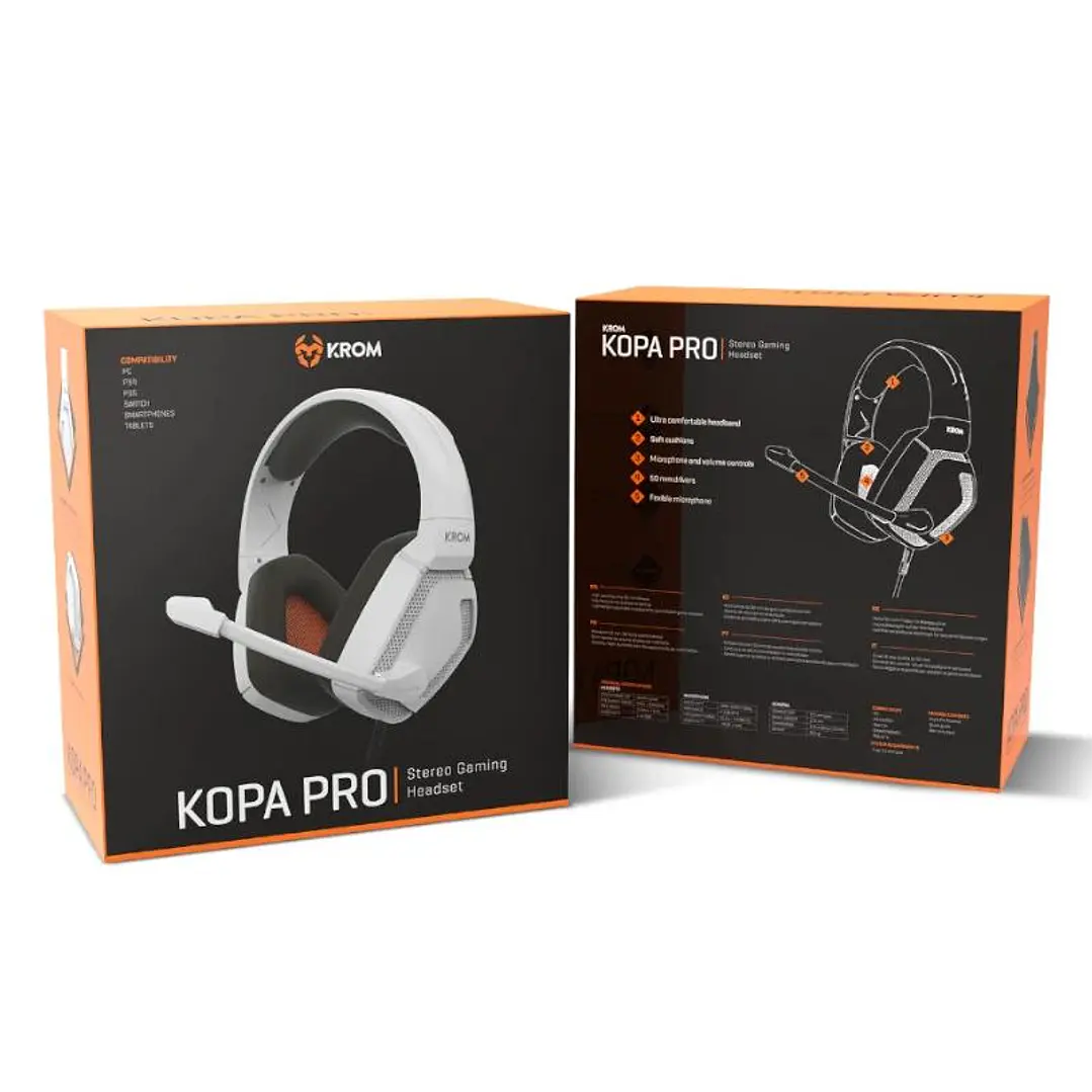 KROM KOPA PRO | AURICULAR GAMING STEREO BLANCO 4