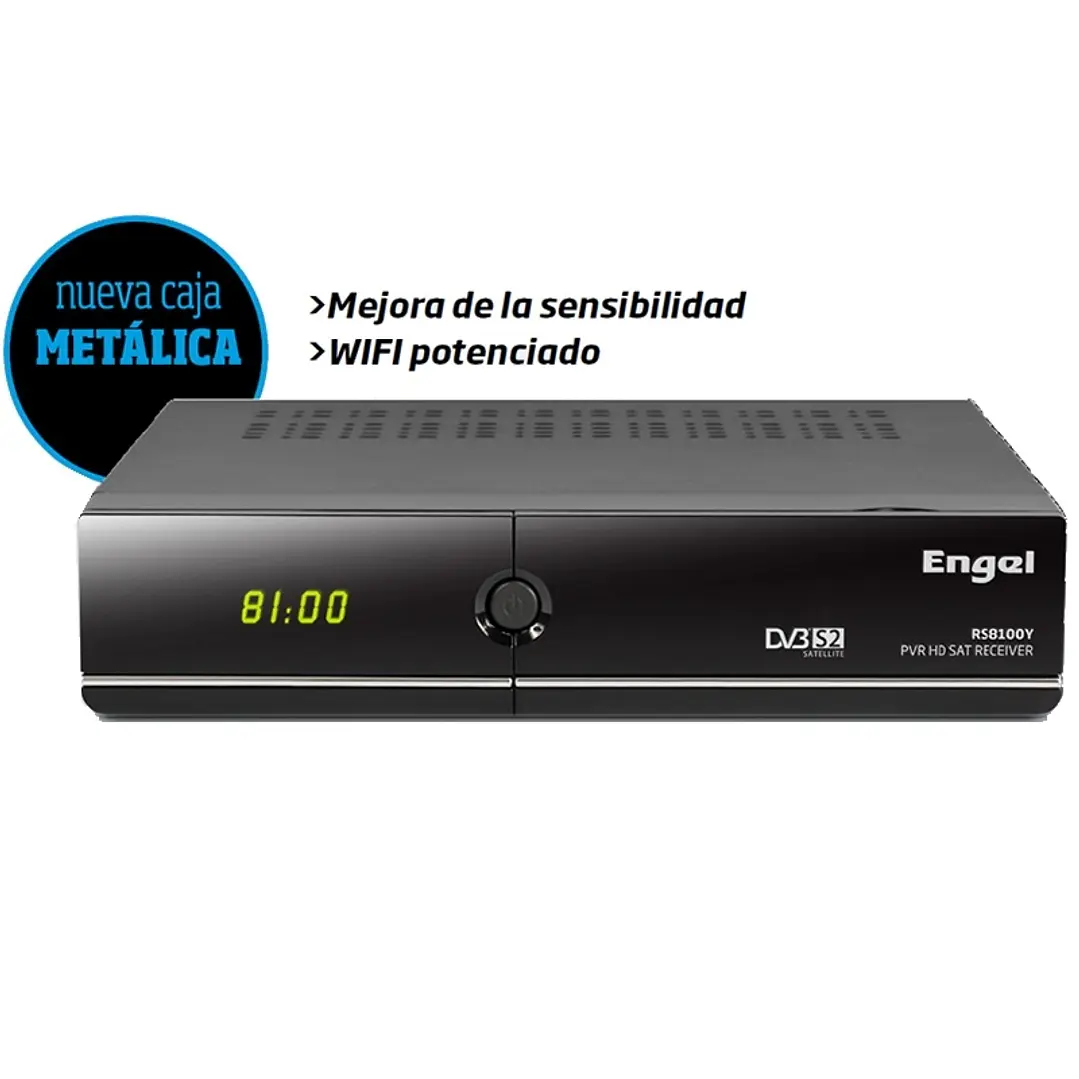 Engel RS8100Y Receptor Satélite HD PVR Wf/Eth 1
