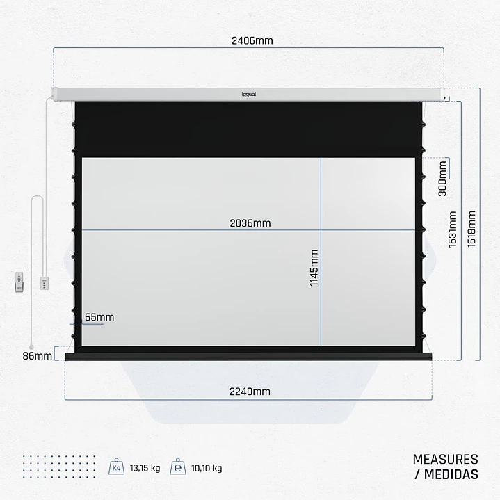iggual Pantalla eléc tensionada 16:9 92