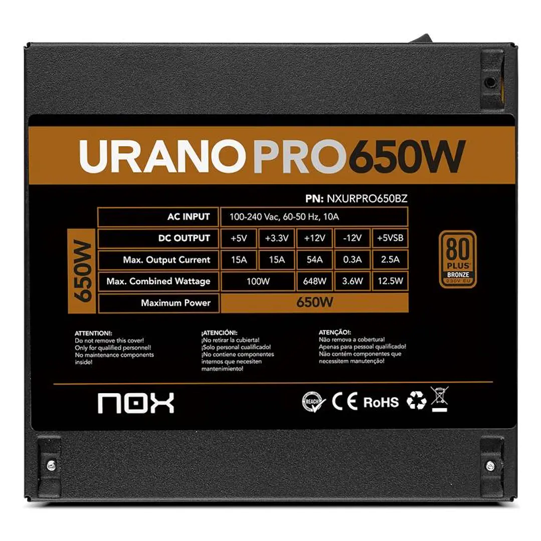 NOX  Fuente ATX Urano PRO 650W Bronze 4