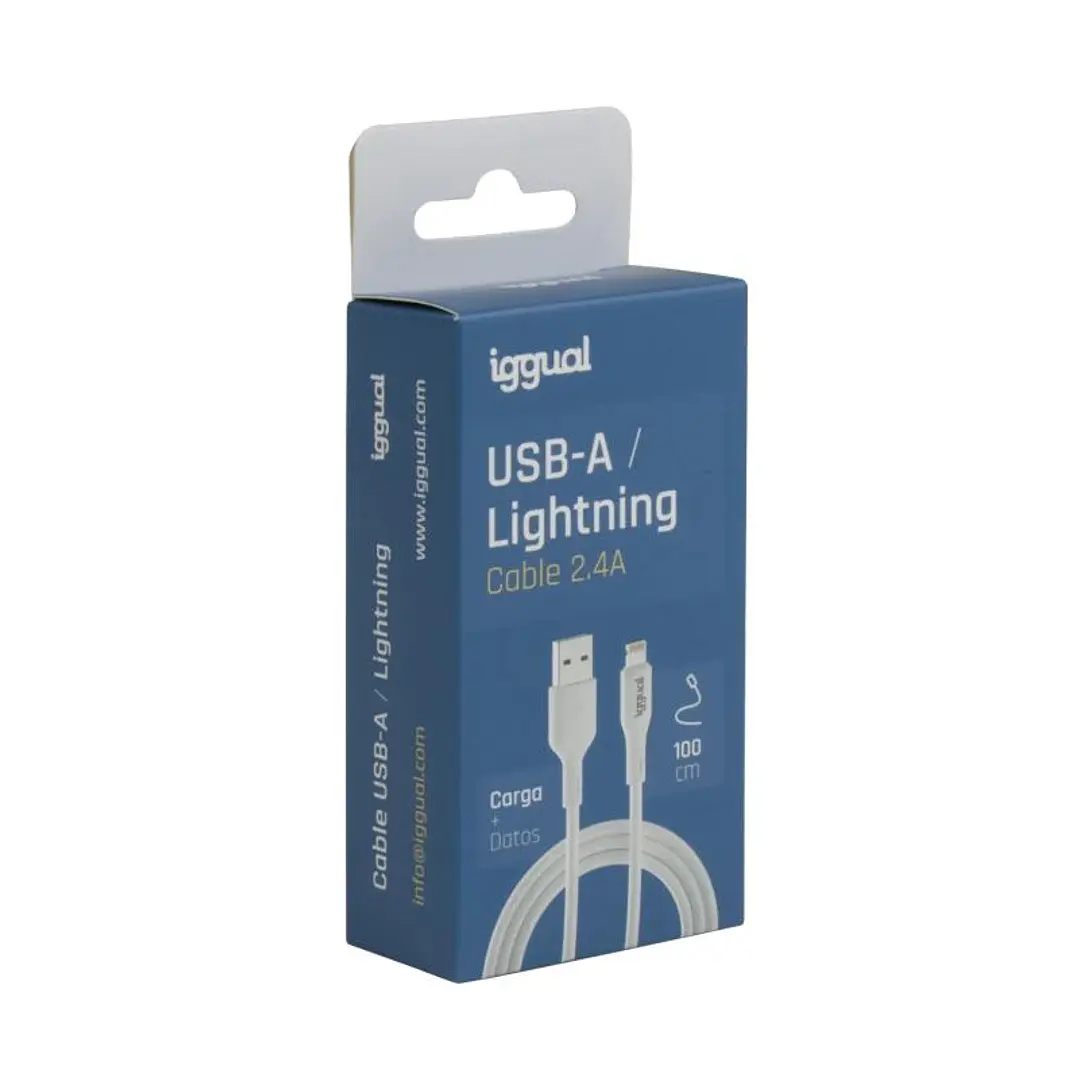 iggual cable USB-A/Lightning 100 cm blanco 3