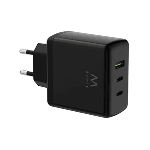 EWENT Cargador Gan Fast 65W 2 USB-C PD-1USB-A QC