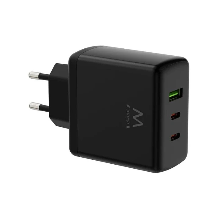 EWENT Cargador Gan Fast 65W 2 USB-C PD-1USB-A QC 1