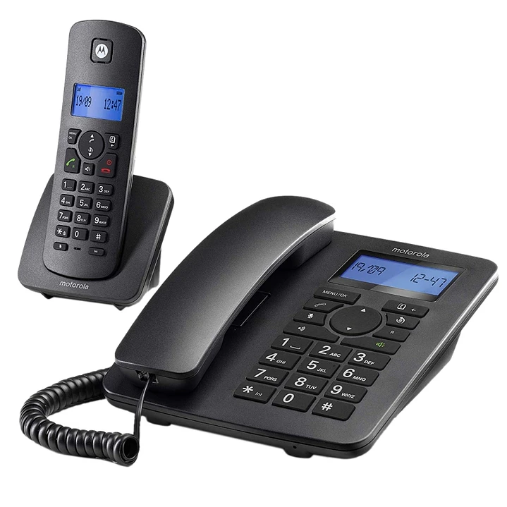 MOTOROLA C4201 Telefono Combo Fijo + DECT Negro 1