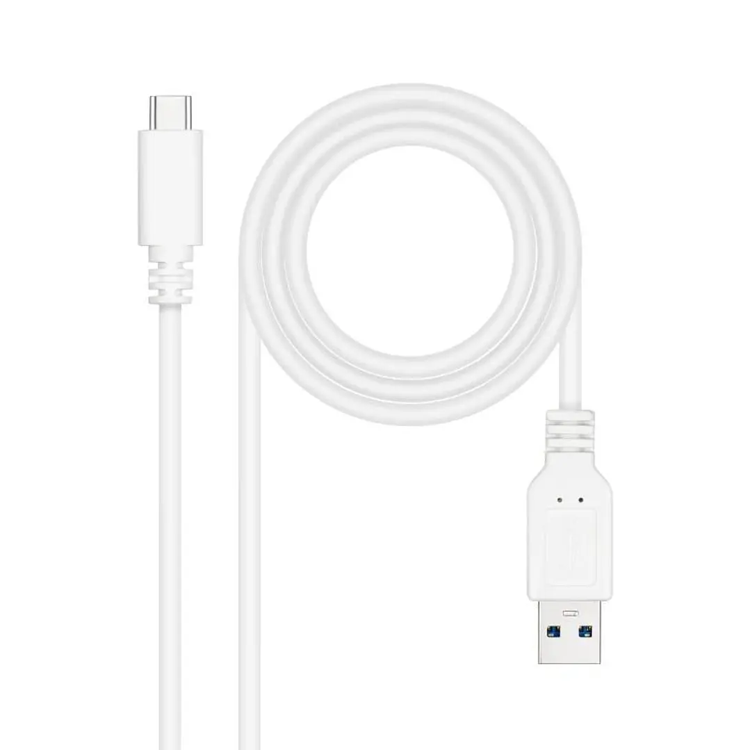 Nanocable Cable USB 3.1 Gen2 USB-C/A 1 M Blanco 1