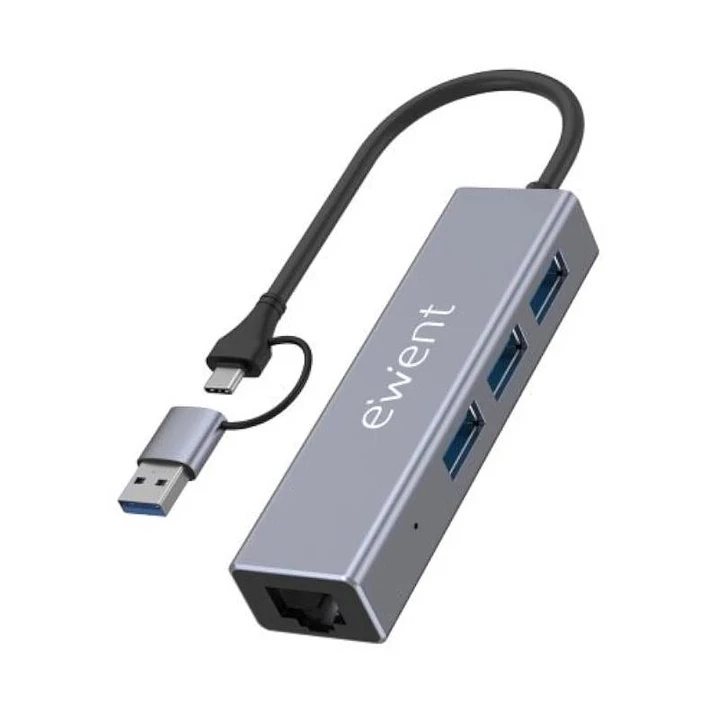 EWENT EW1159 Hub USB 3 PUERTOS 3.1+1 P.GIG USB-C-A 1