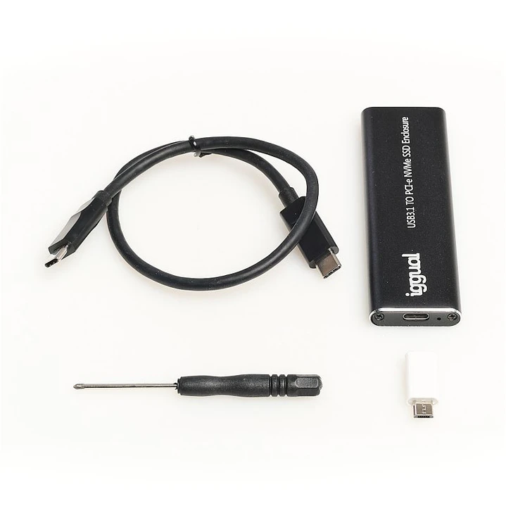 iggual Caja externa USB-C 3.1 SSD M.2 NVMe y SATA 3