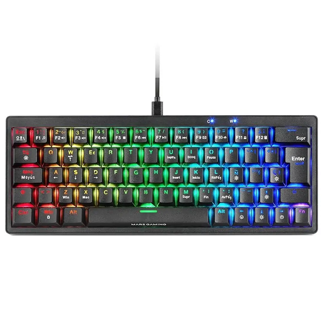 MARS GAMING TECLADO MECÁNICO RGB COMPACTO 60% 1