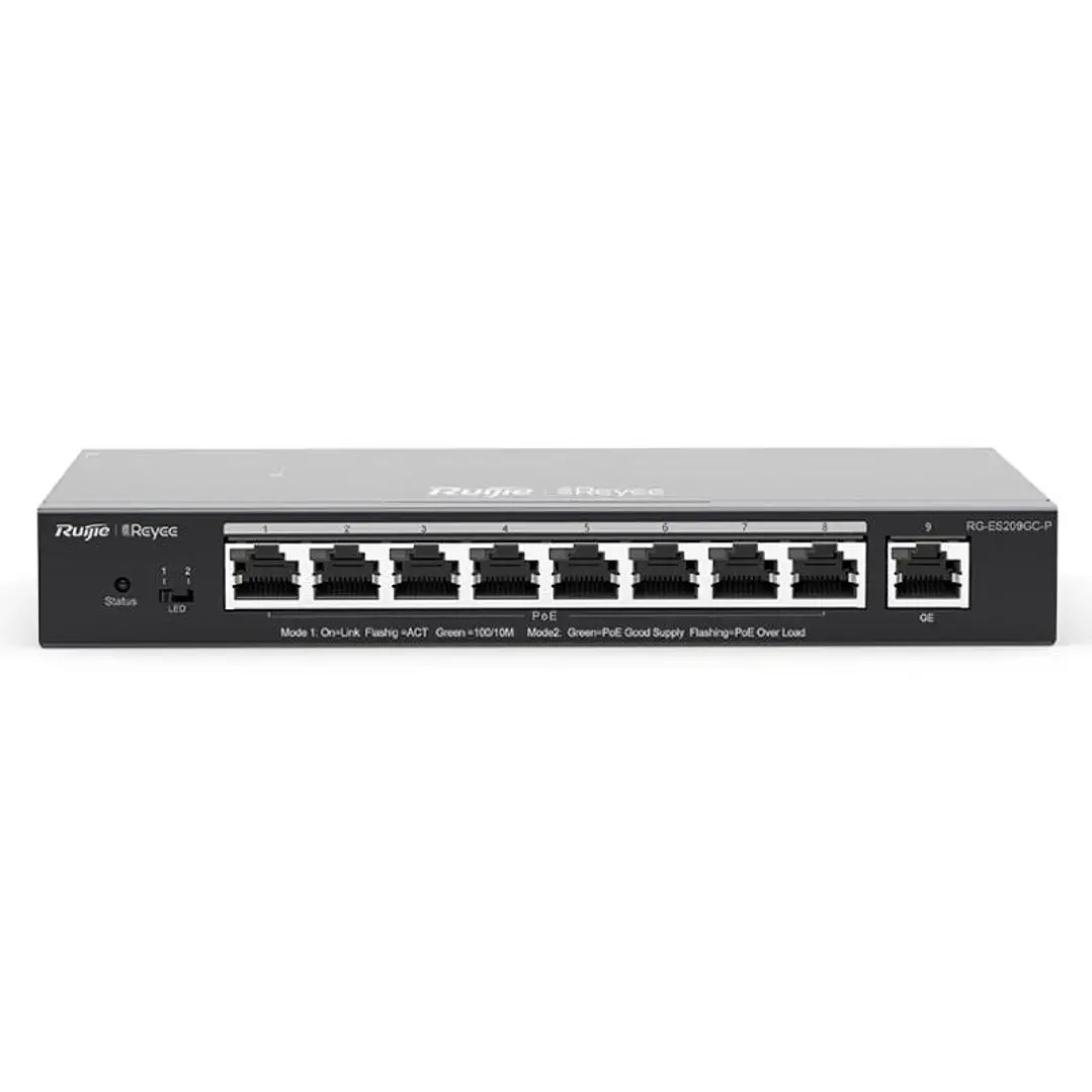 Reyee ES209GC-P Switch 9xGbE (8 PoE/POE+) 120W 1