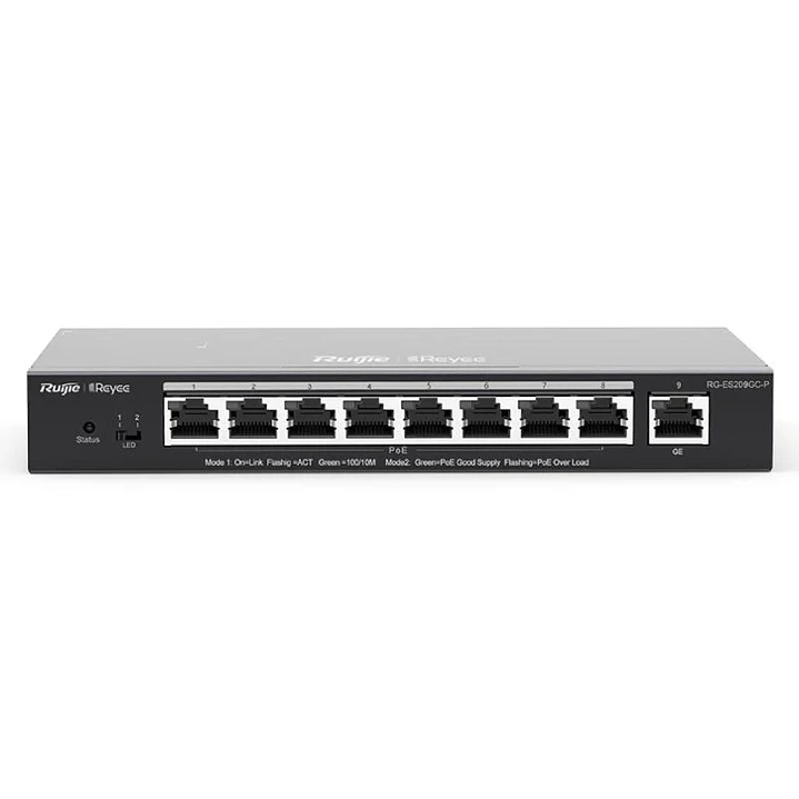Reyee ES209GC-P Switch 9xGbE (8 PoE/POE+) 120W 1