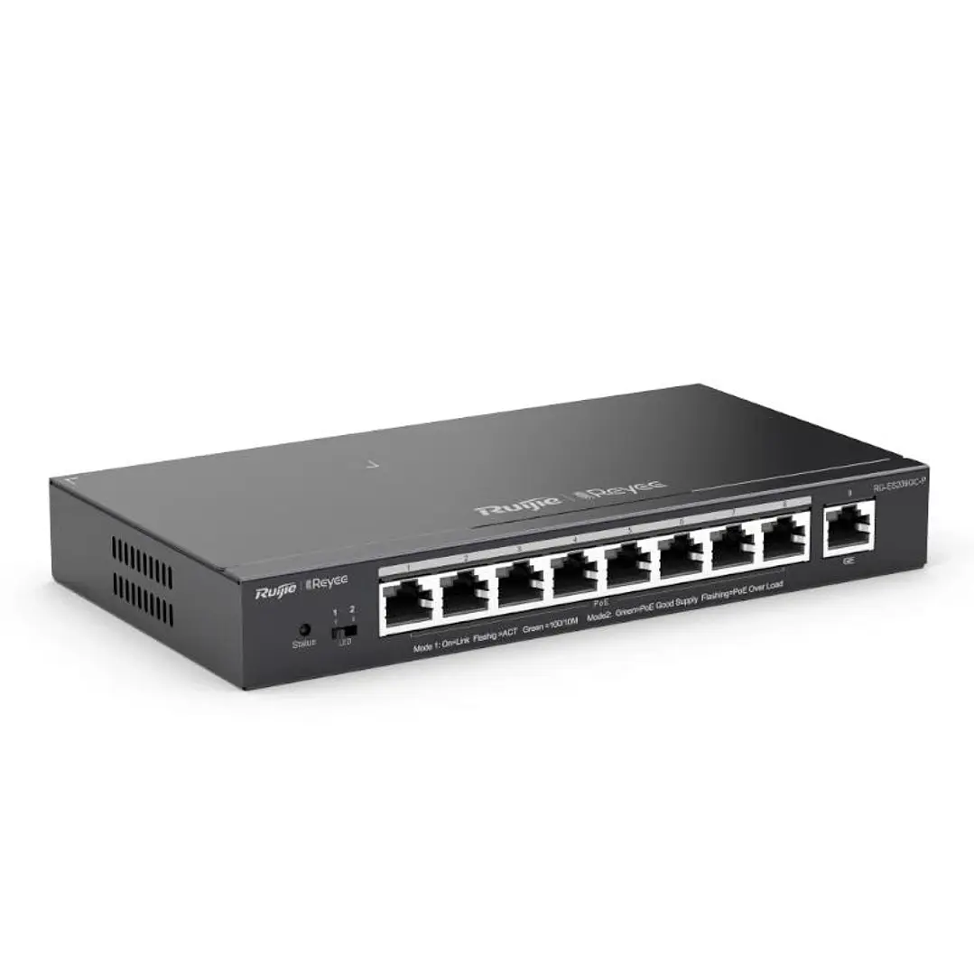 Reyee ES209GC-P Switch 9xGbE (8 PoE/POE+) 120W 3