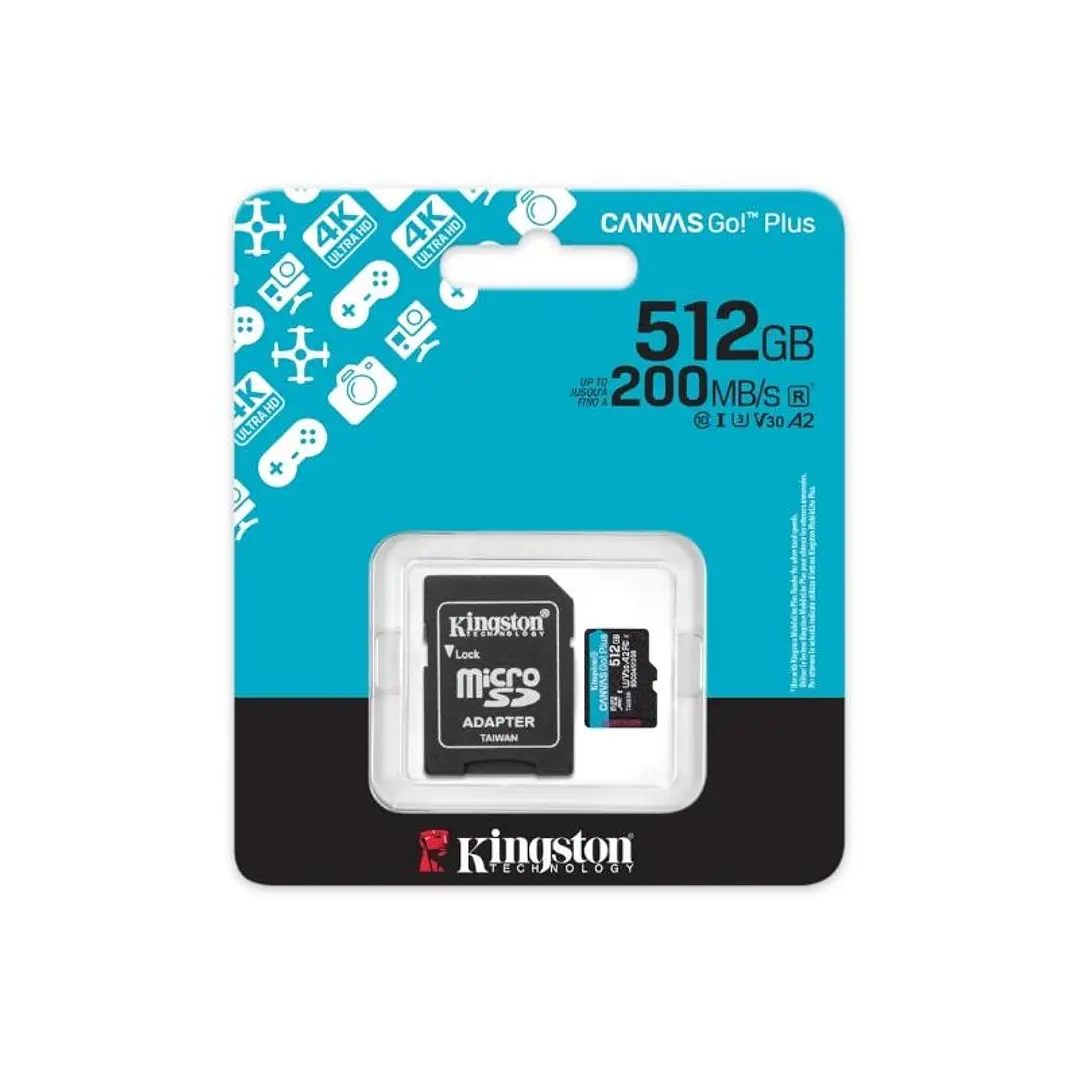 Kingston microSD Canvas Go! Plus 4 512GB 200 MB-s 1