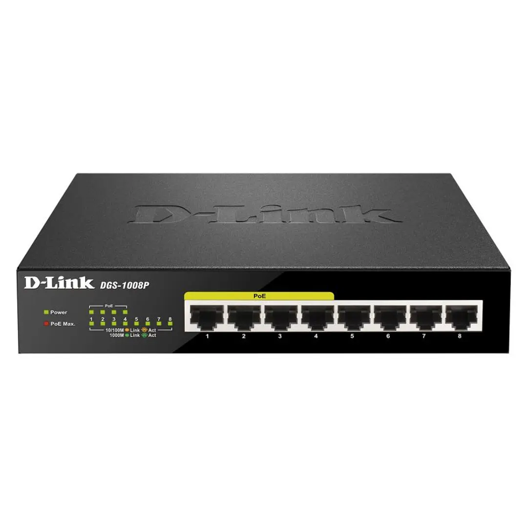 D-Link DGS-1008P Switch 8xGB 4xPoE 3