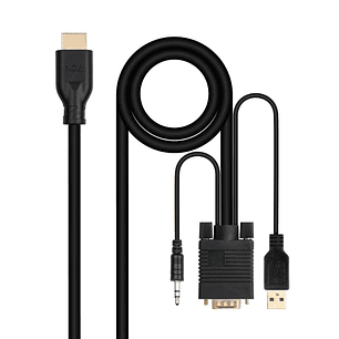 Nanocable Conversor VGA+Audio a HDMI M-M 1,8 m