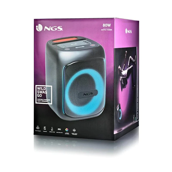 NGS ALTAVOZ PORTATIL BT-TWS-80W BAT-USB-AUXIN-TF 4