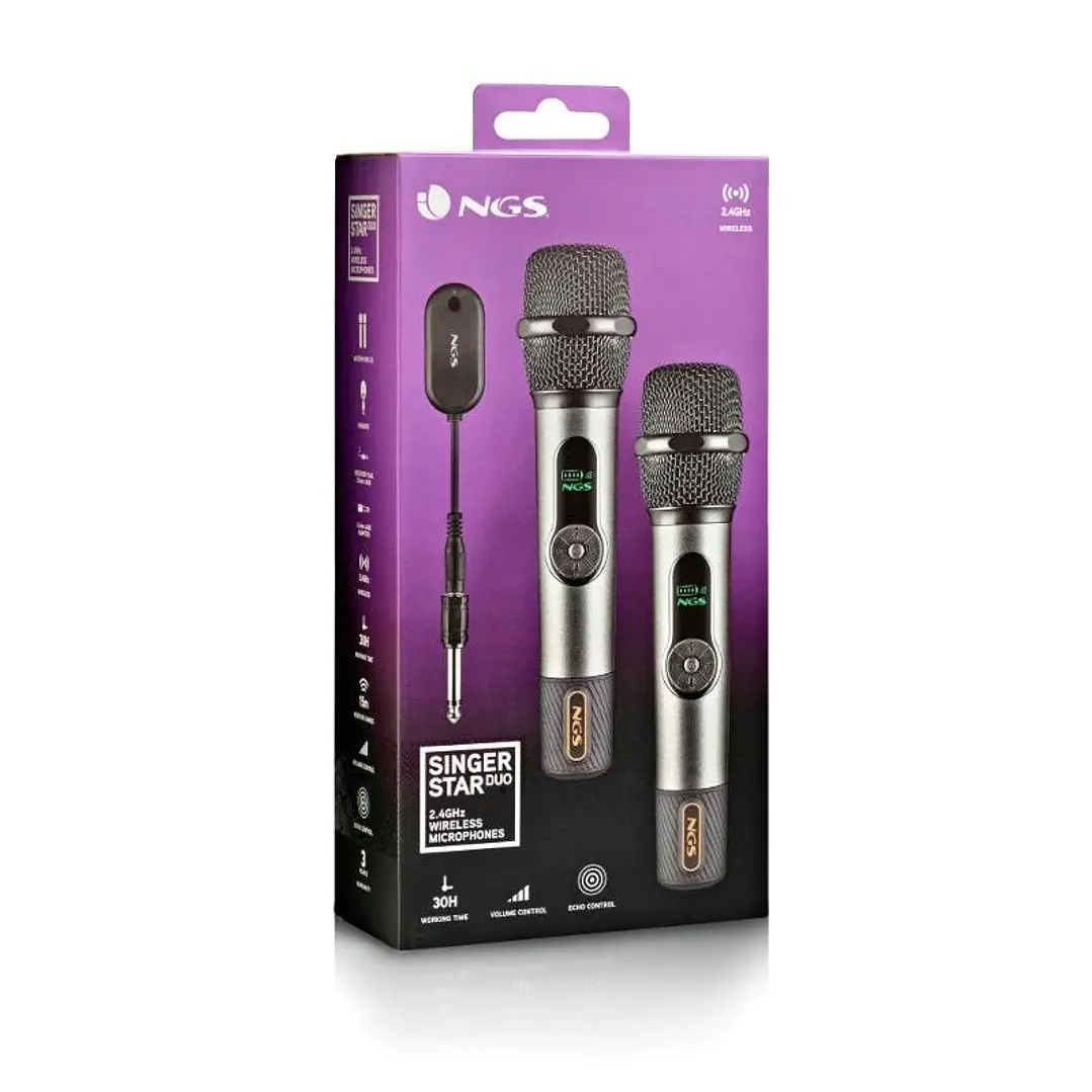 NGS Micrófonos inalámbricos Vocales Pack 2 4