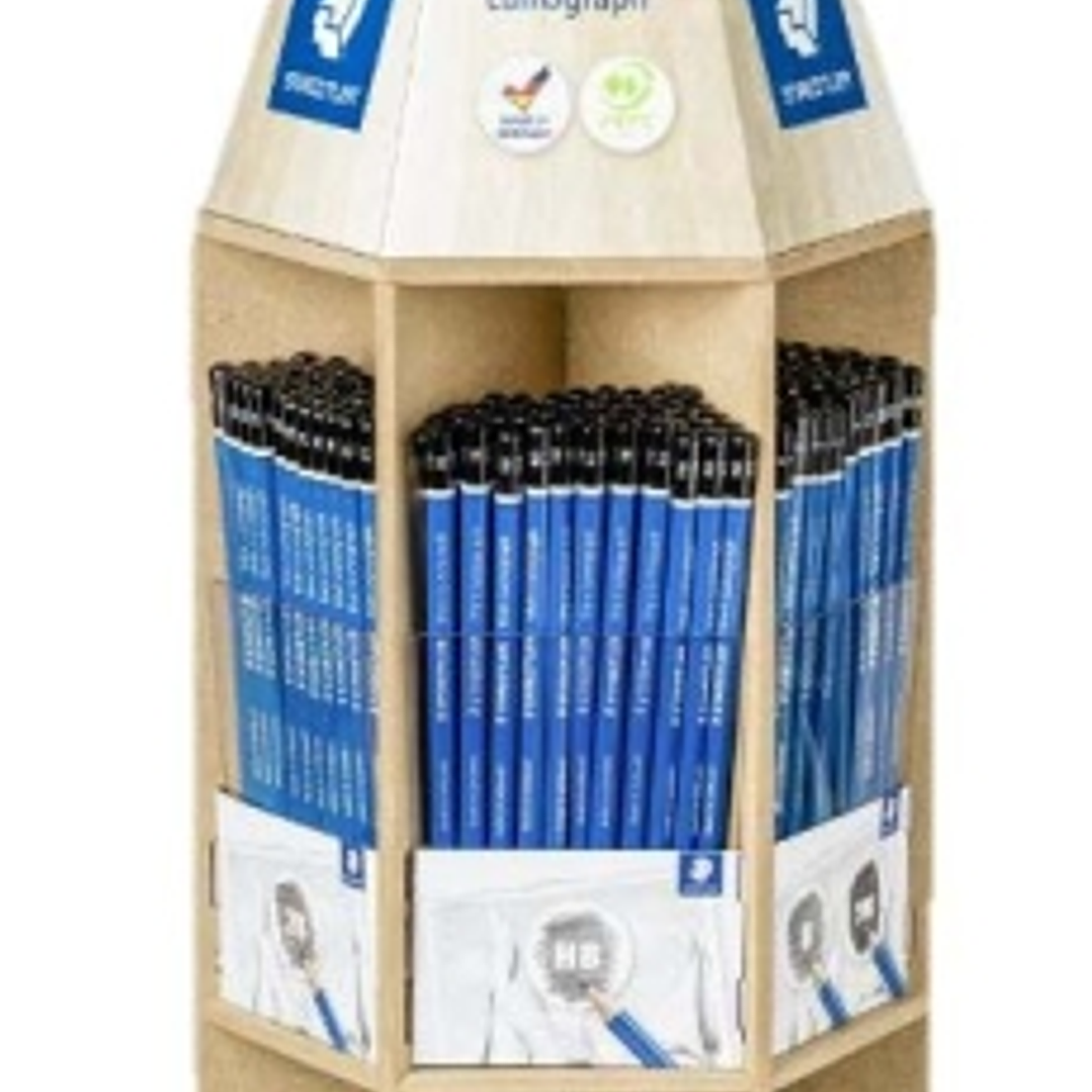Staedtler Mars Lumograph 100 Expositor con 576 Lapices de Grafito de Graduaciones Surtidas - Alta Resistencia a la Rotura - Madera de Bosques Certific 1