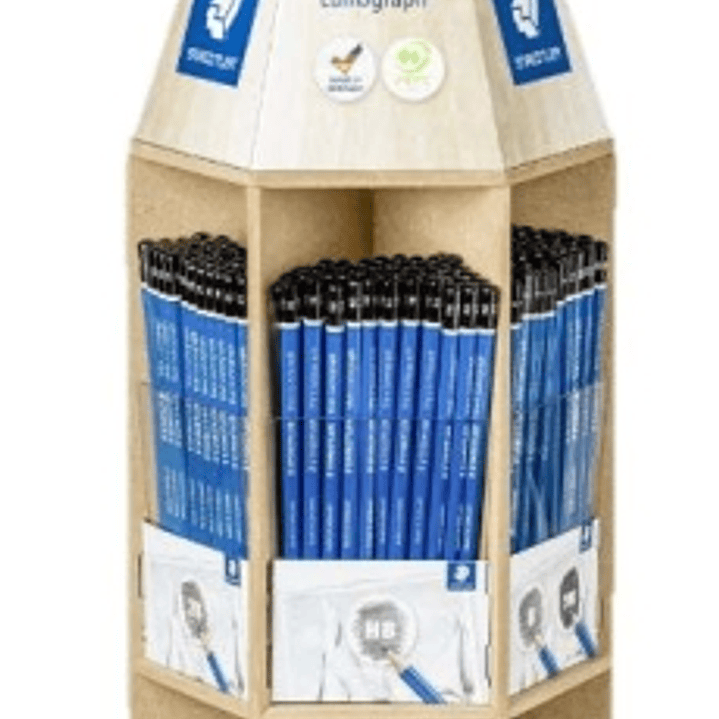 Staedtler Mars Lumograph 100 Expositor con 576 Lapices de Grafito de Graduaciones Surtidas - Alta Resistencia a la Rotura - Madera de Bosques Certific 1