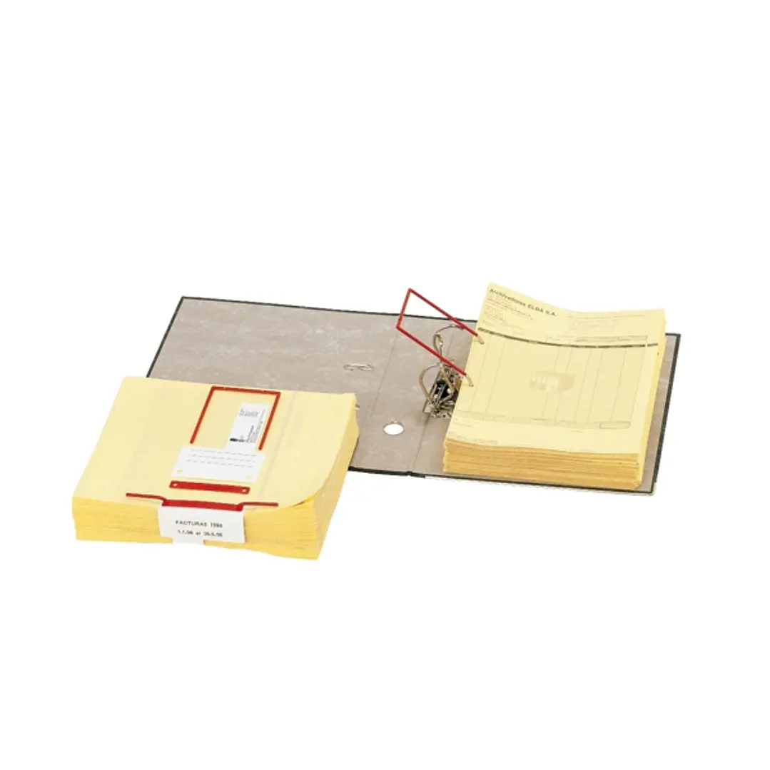 Elba Encuadernadores Data-Clip Plastico con Alambre Interior - Facil de Usar - Resistente - Color Rojo 1