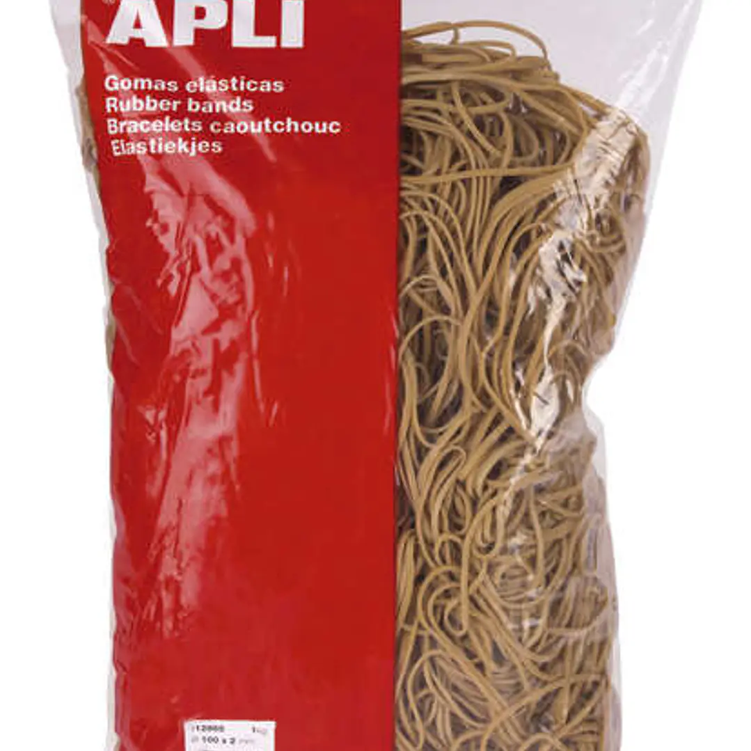 Apli Gomas Elasticas Ø 60 x 2mm - 1kg de Contenido - Gran Elasticidad y Resistencia - 70% de Caucho Natural 1