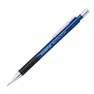 Staedtler Mars Micro 775 Portaminas 0.7mm - Punta Metalica Retractil - Mina Amortiguada - Grip de Caucho - Clip Metalico - Color Azul