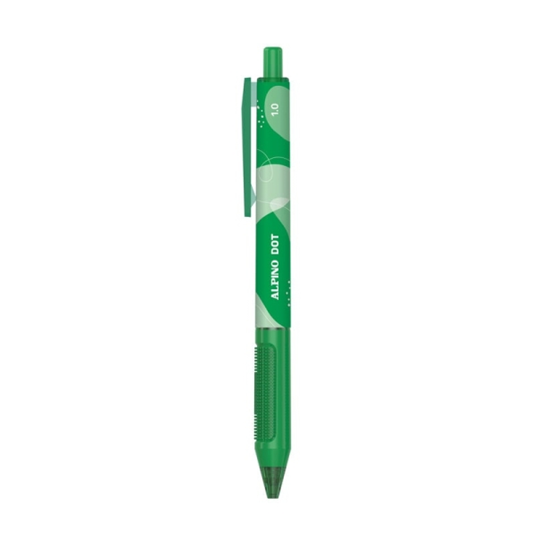 Alpino Dot Boligrafo Retractil - Punta 1mm - Agarre Suave - Color Verde 1