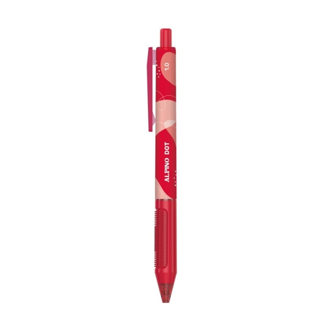 Alpino Dot Boligrafo Retractil - Punta 1mm - Agarre Suave - Color Rojo 1