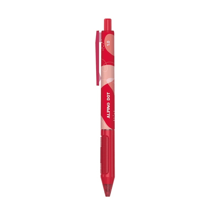 Alpino Dot Boligrafo Retractil - Punta 1mm - Agarre Suave - Color Rojo 1