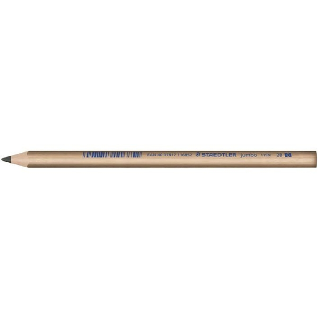 Staedtler Noris Natural 119 Jumbo Lapiz de Grafito Triangular 2B 4mm - Madera Certificada FSC - Cuerpo de Color Madera Natural 1
