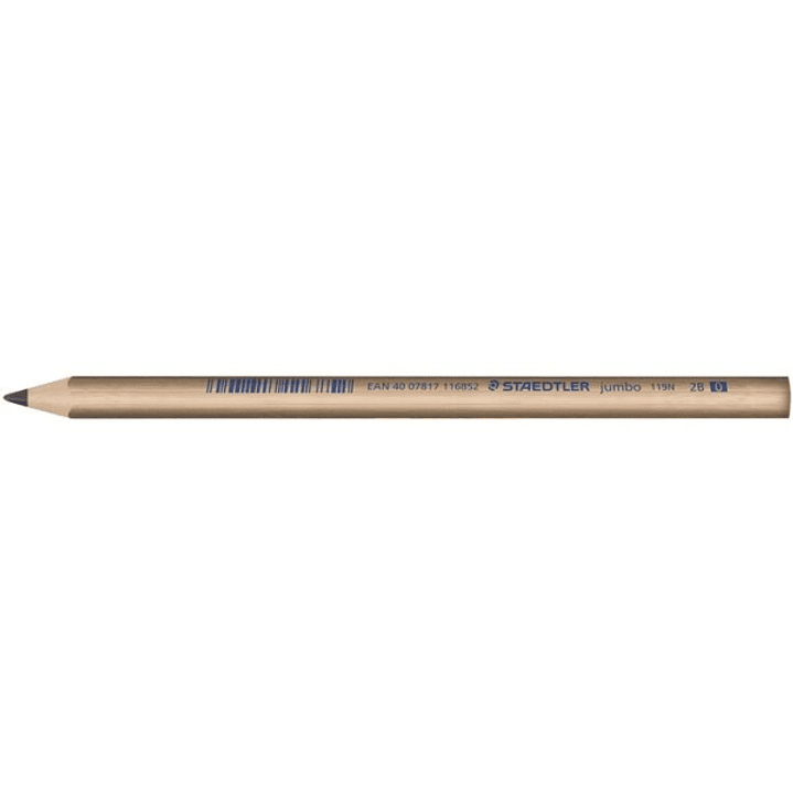Staedtler Noris Natural 119 Jumbo Lapiz de Grafito Triangular 2B 4mm - Madera Certificada FSC - Cuerpo de Color Madera Natural 1