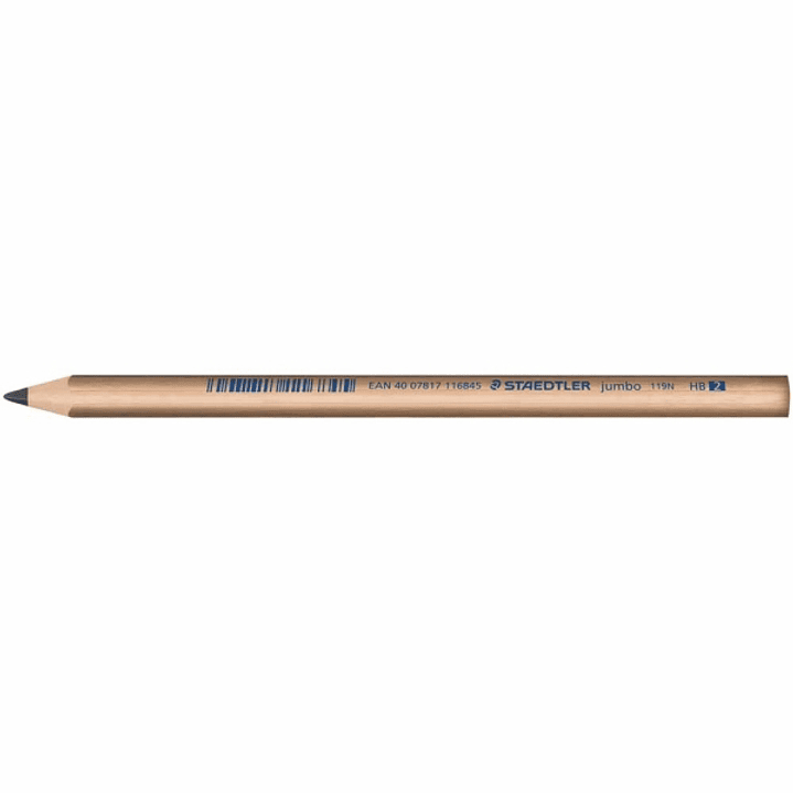 Staedtler Noris Natural 119 Jumbo Lapiz de Grafito Triangular HB 4mm - Madera Certificada FSC - Cuerpo de Color Madera Natural 1