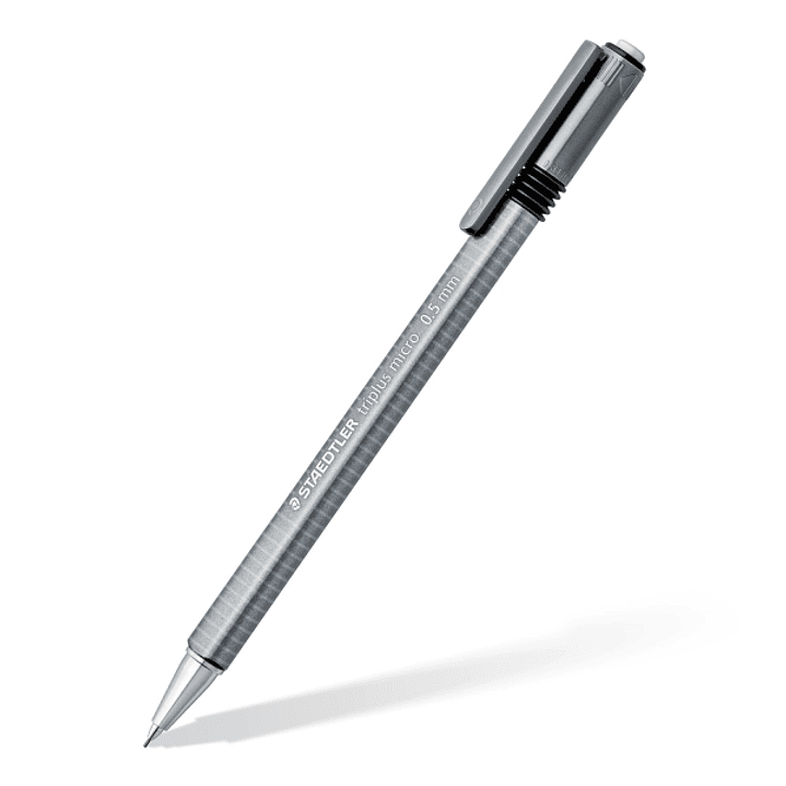 Staedtler Triplus Micro 774 Portaminas 0.5mm - Diseño Triangular Ergonomico - Punta de Metal Retractil - Goma de Borrar Extralarga 1