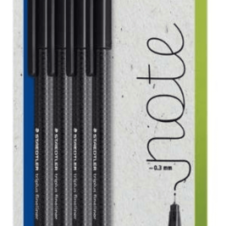 Staedtler Triplus Fineliner 334 Pack de 4 Rotuladores de Punta Fina - Trazo de 0.3mm aprox. - Tinta Antisecado a Base de Agua - Carcasa Fabricada en u 1