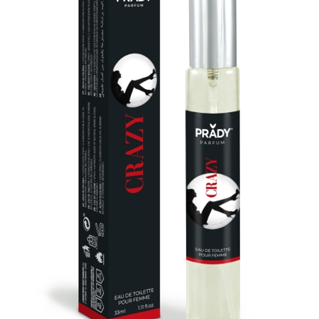 Prady Colonia de Mujer Crazy - Frasco de 33 ml - Spray Pulverizador 1