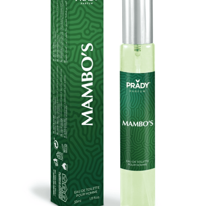 Prady Colonia de Hombre Mambo´s - Frasco de 33 ml - Spray Pulverizador 1