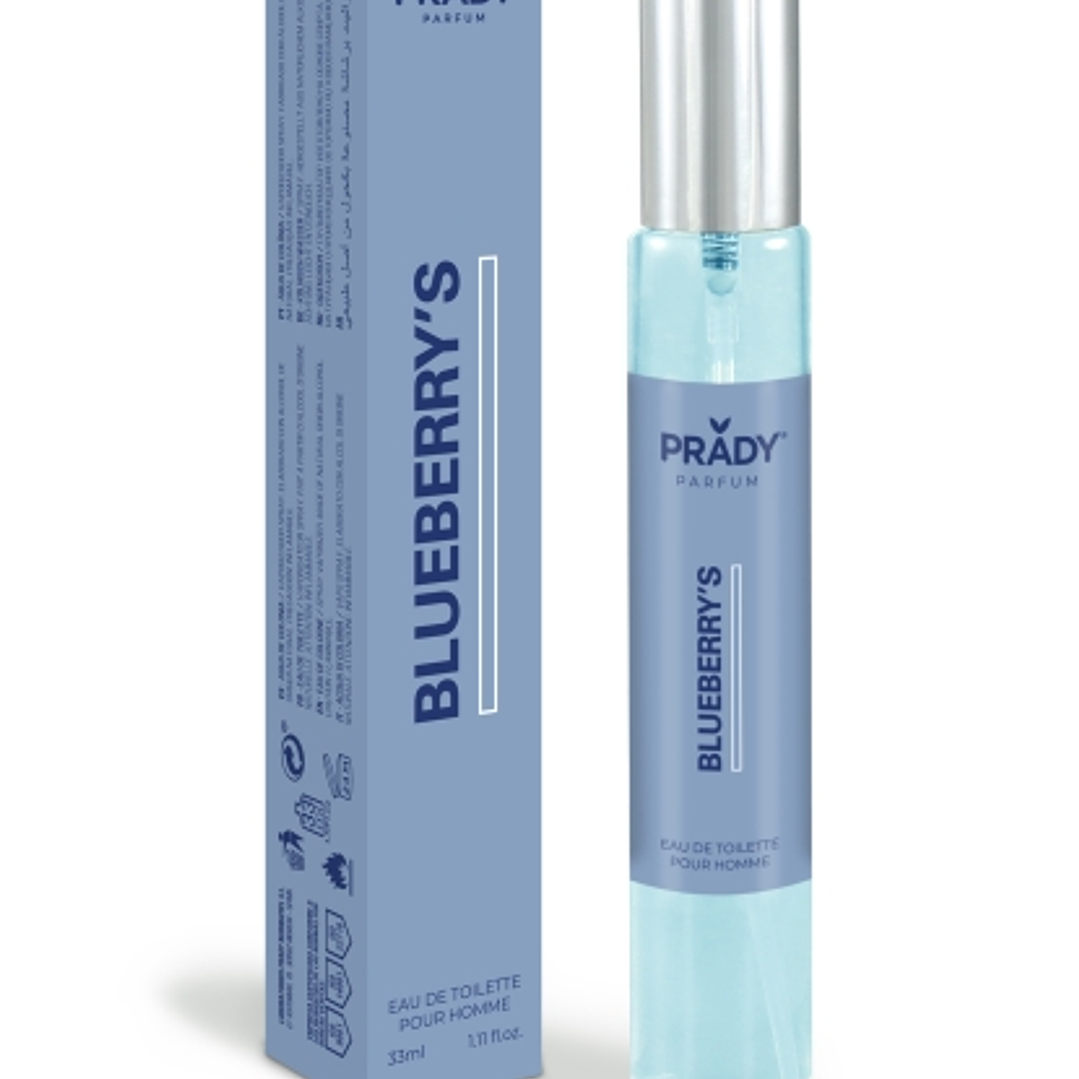 Prady Colonia de Hombre Blueberry´s - Frasco de 33 ml - Spray Pulverizador 1