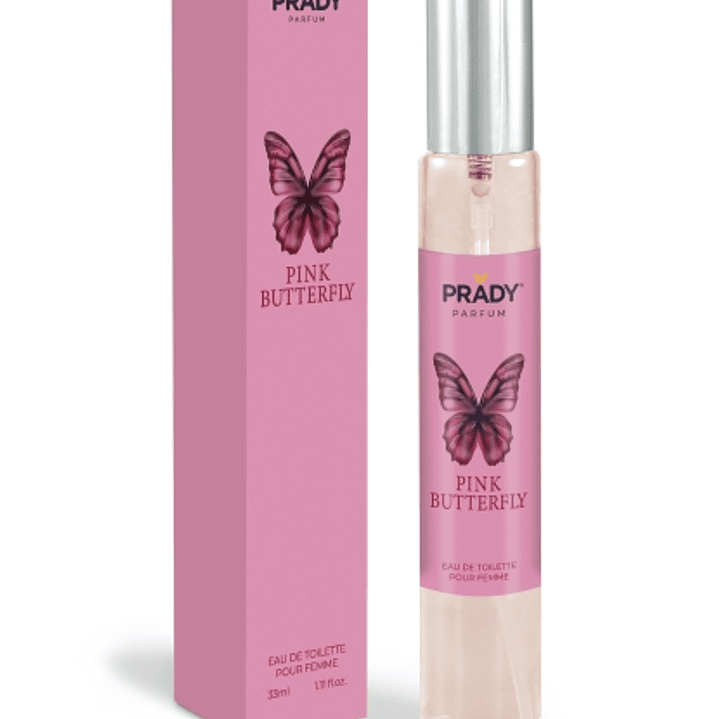 Prady Colonia de Mujer Pink Butterfly - Frasco de 33 ml - Spray Pulverizador 1