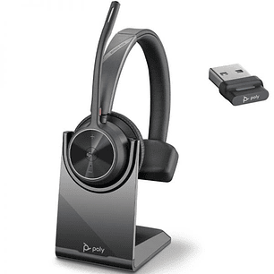 HP Poly Voyager 4310 Auricular Monoaural con Microfono con Base de Carga - Bluetooth 5.2 - Dongle USB-A - Color Negro
