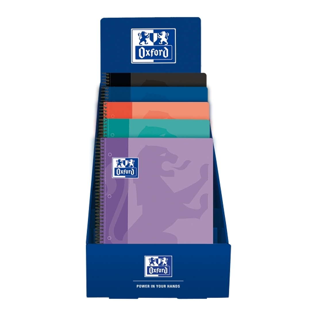 Oxford School Expositor con 25 Cuadernos de Espiral - Formato A4+ - Cuadricula 5x5mm - Tapa de Plastico - Anti Traspaso de Tinta - Digitalizacion de T 1
