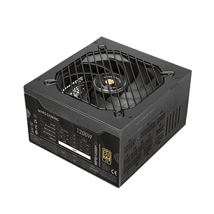 Mars Gaming MPB1200PSI Fuente de Alimentacion ATX - 1200W - Ventilador 140mm - 80 Plus Gold - Silencioso 14dB - Cableado Modular - Antivibracion - Cab