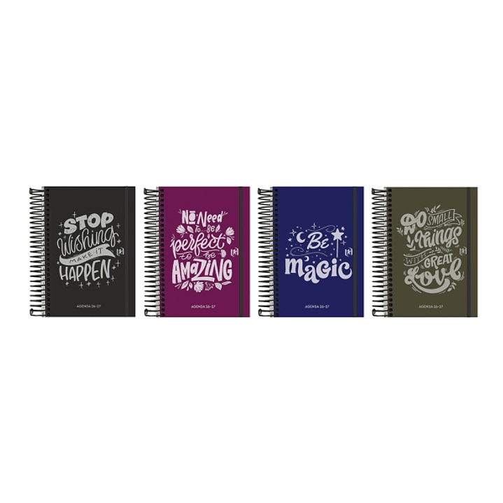 Oxford Be Inspired Agenda Escolar con Espiral - Castellano - Tapa Extradura - Formato Octavo - Dia Pagina - Colores Surtidos 1