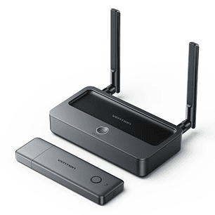 Vention Transmisor y Receptor Inalambrico HDMI y VGA - Resolucion Full HD - Alcance hasta 50m - Pantalla Digital - Aluminio y ABS - Operacion a 5.8GHz