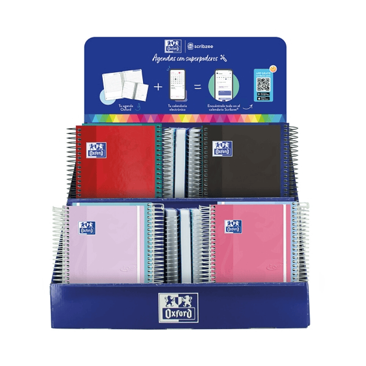 Oxford Expositor Basico con 36 Agendas Escolares - Castellano - 3 Modelos Diferentes - Facilitar la Exhibicion del Producto - Colores Surtidos 1