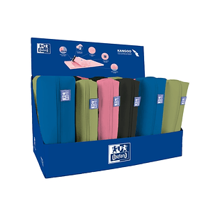 Oxford Live and Go Expositor con 22 Estuches - 8 Rectangulares Medianos - 10 Cuadrados Compactos - 4 Cuadrados Grandes - 39.5x24x24.5cm - Colores Vivo