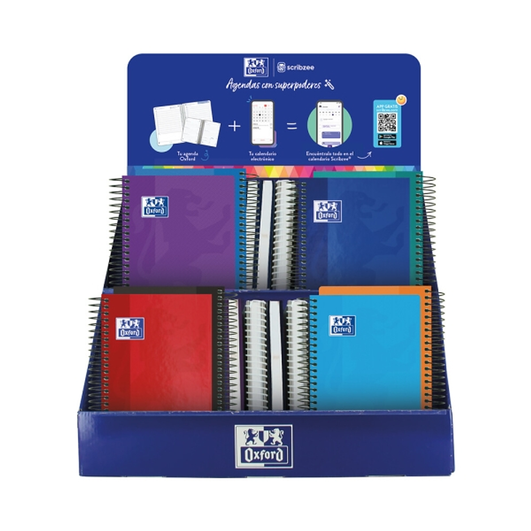 Oxford Expositor de Sobremesa con 38 Agendas Escolares - Catalan - 2 Modelos Diferentes - Facilitar la Exhibicion del Producto - Colores Surtidos 1