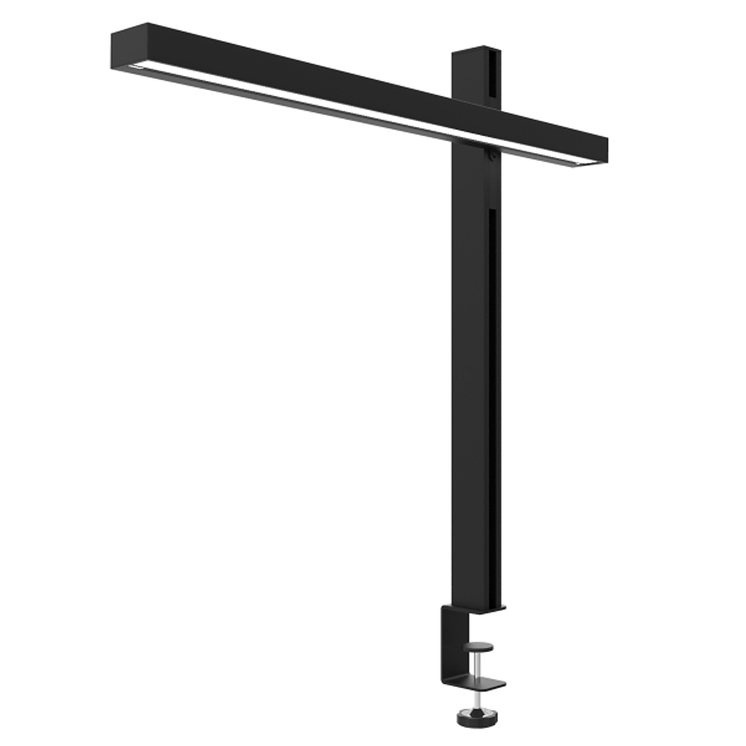 Unilux Zenith Clamp Lampara LED de Escritorio con Abrazadera - Brazo Giratorio y Deslizante - Interruptor Tactil - Temporizador - Color Negro 1