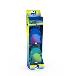 Oxford Gradient Expositor con 4 Mochilas y 6 Estuches - Colores Surtidos