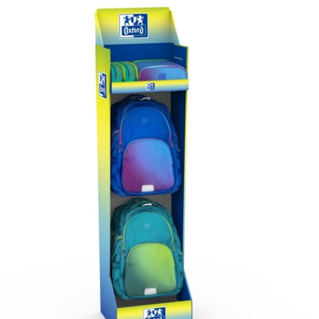 Oxford Gradient Expositor con 4 Mochilas y 6 Estuches - Colores Surtidos 1
