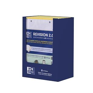 Oxford Expositor con 10 Packs de 30 FlashCards 2.0 - Formato A5 - Cuadricula 5x5mm - Cartulina de 250g - Digitalizacion de Textos con App - Color Amar