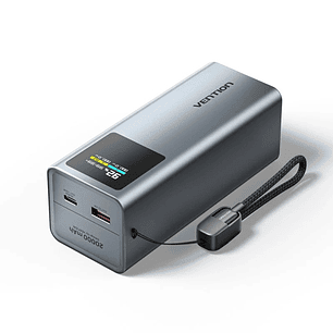 Vention Powerbank de 20000mAh - Potencia de Salida hasta 100W - Power Delivery - USB-A - USB-C - Pantalla TFT - Tecnologia PPS y UFCS - Color Gris